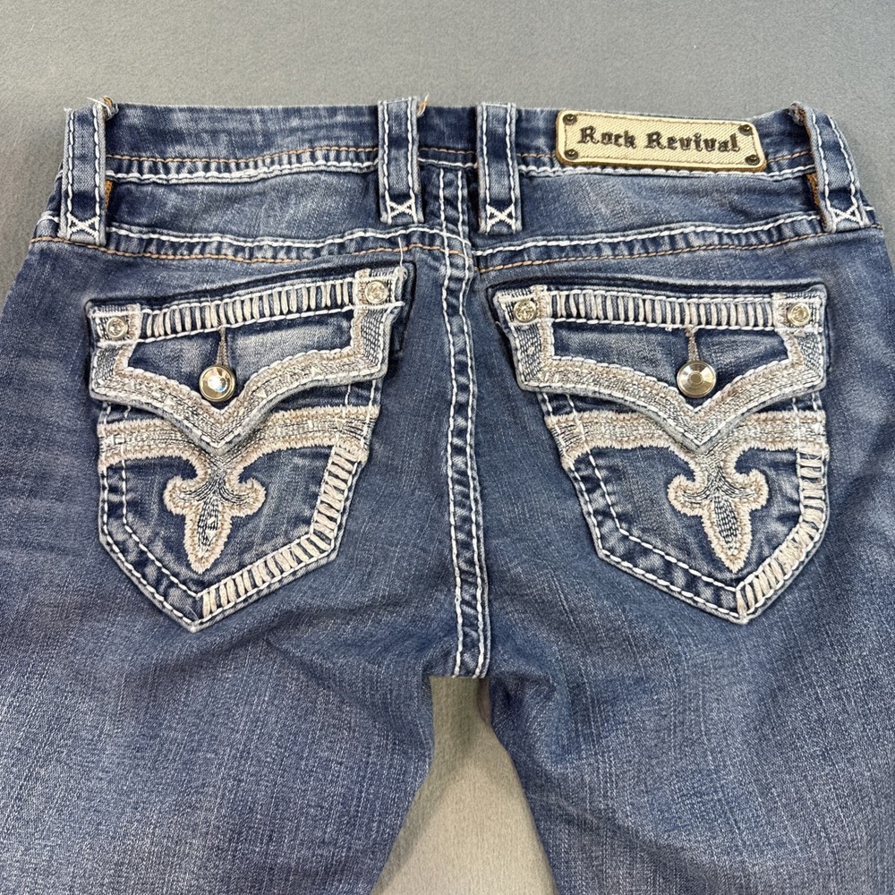 Rock Revival JEANS Women's 27.5x32 Skinny Embroidered EMBELISHED THICK STITCH